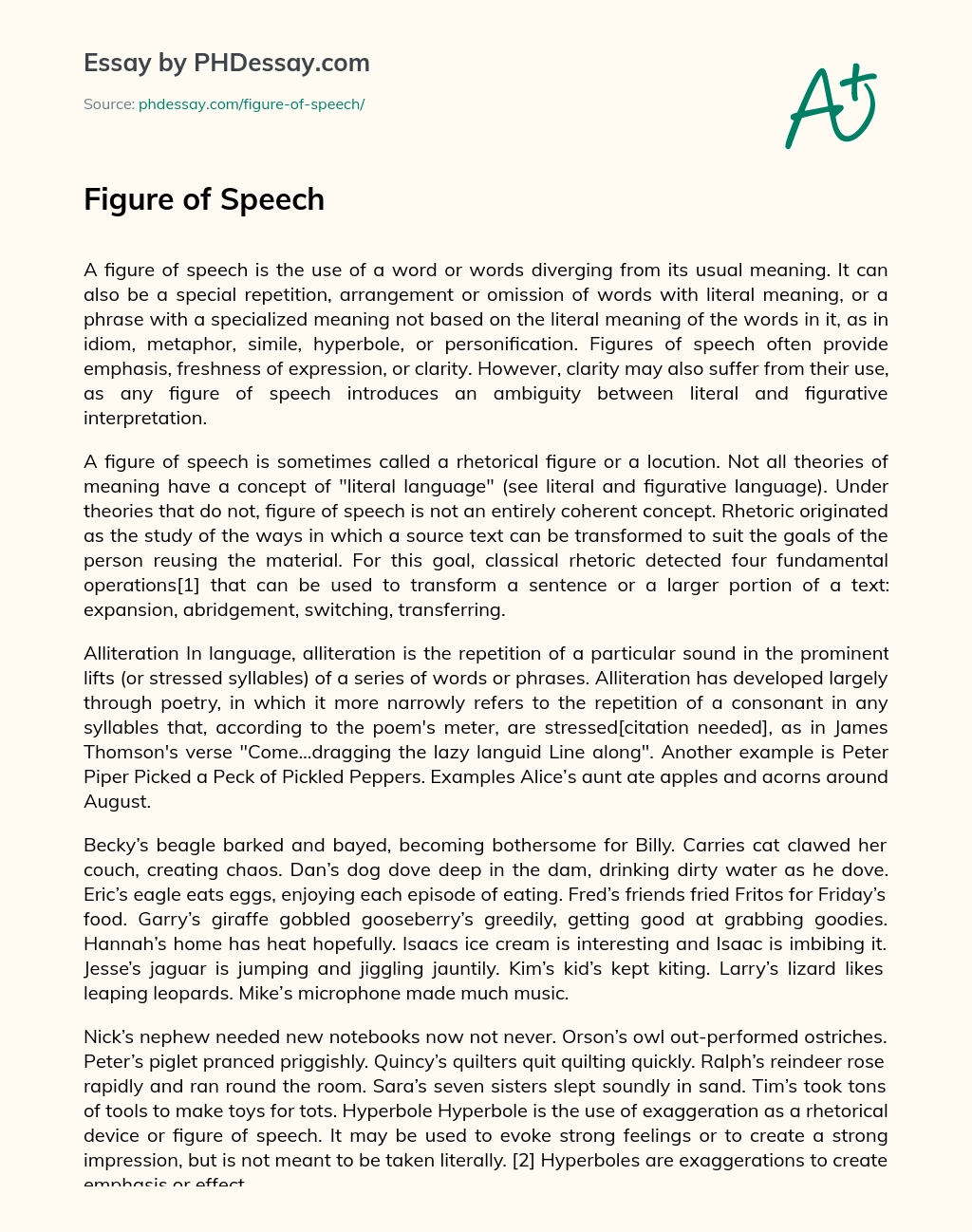 Figure of Speech essay