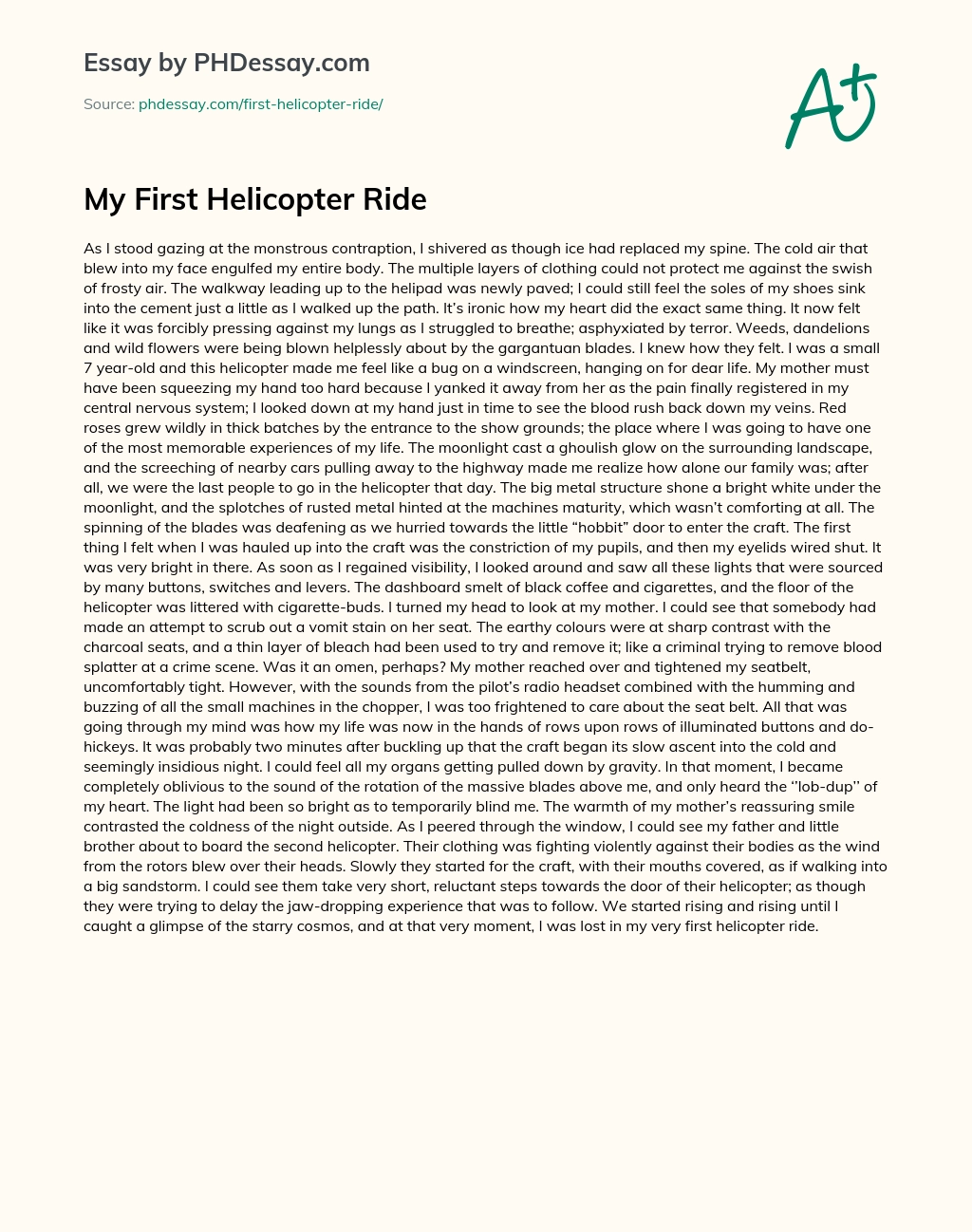 My first helicopter - Nehmen Sie dem Favoriten der Redaktion