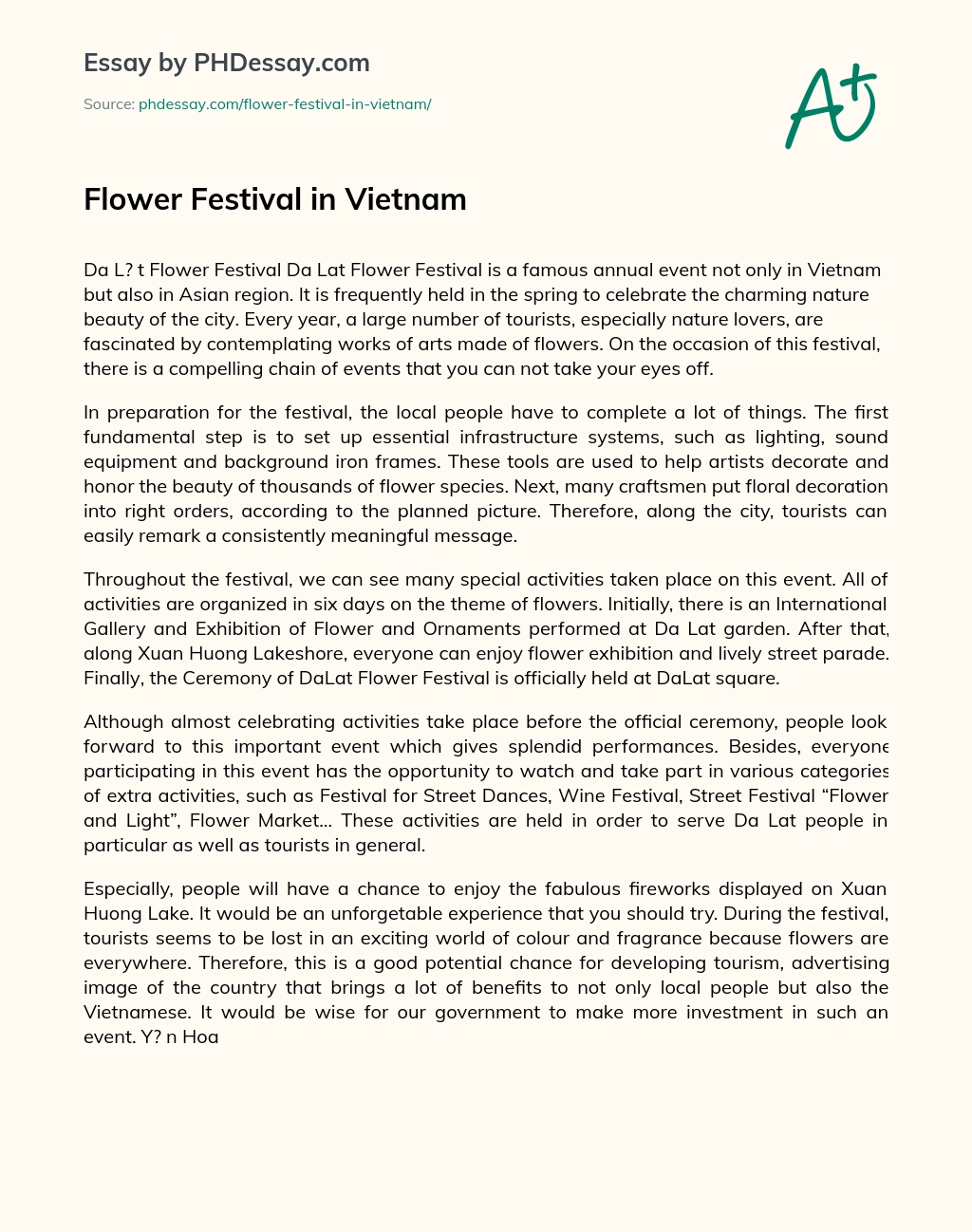 Flower Festival in Vietnam essay