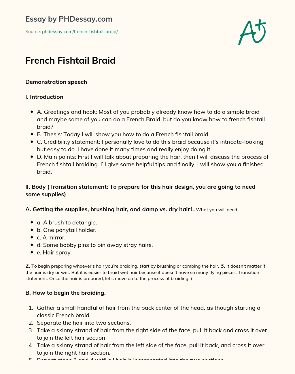 French Fishtail Braid essay