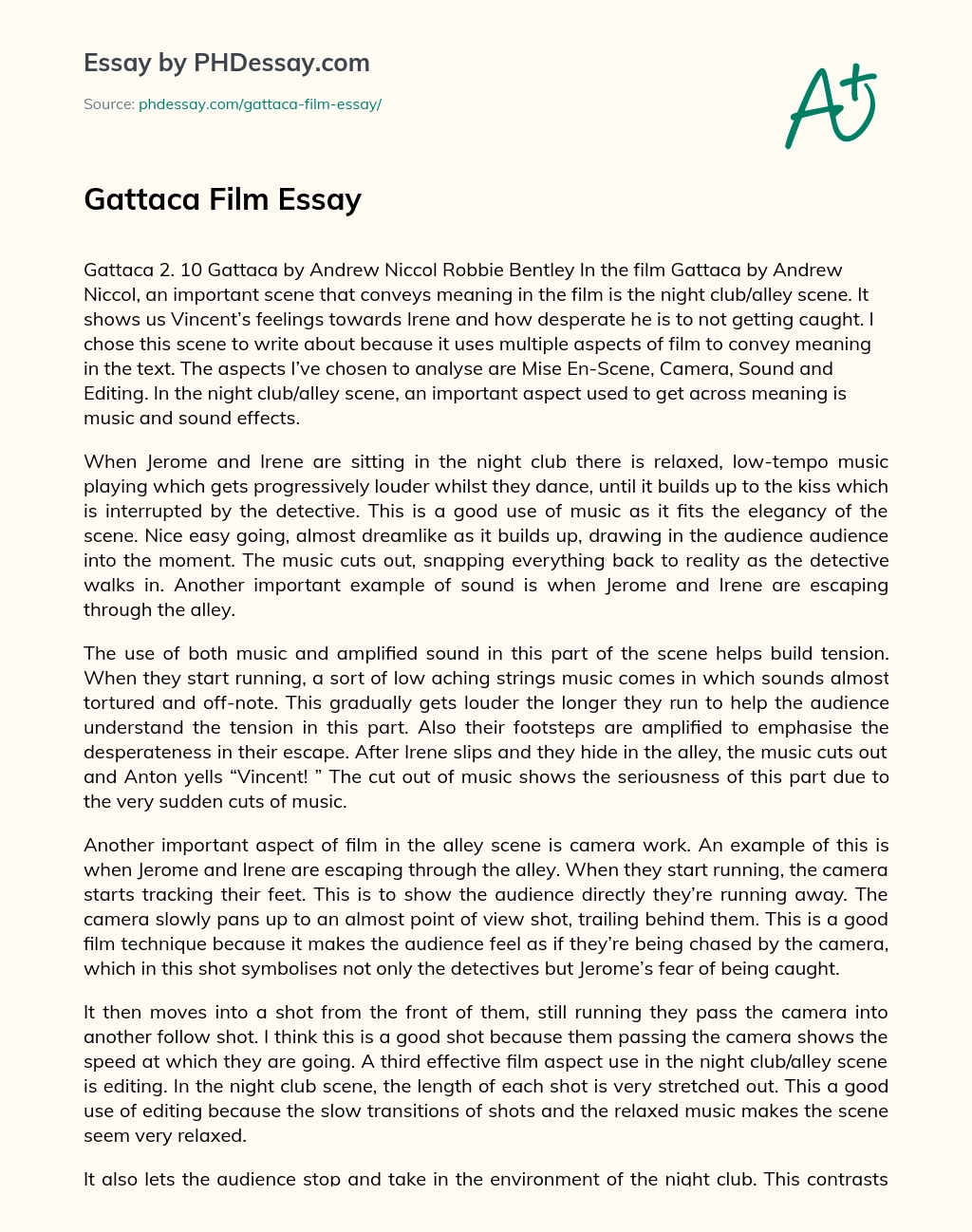 Gattaca Film Essay essay