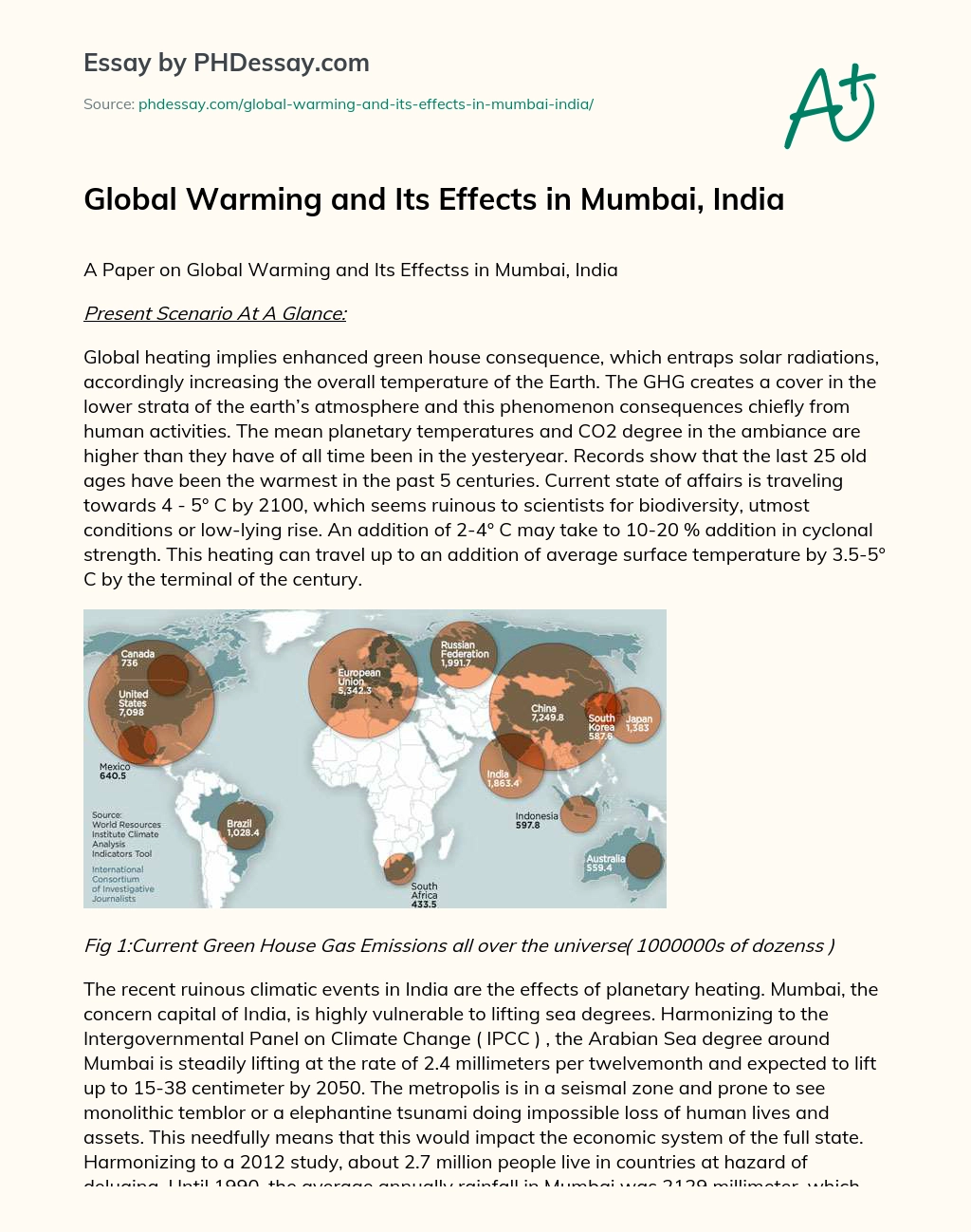 Global Warming and Its Effects in Mumbai, India essay