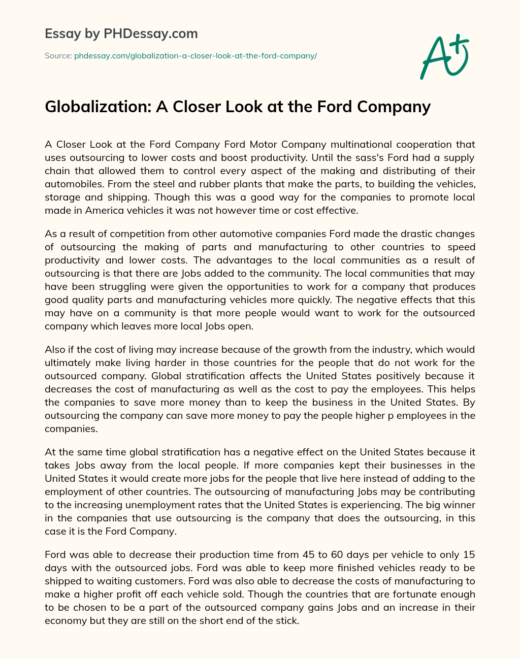 ford globalization
