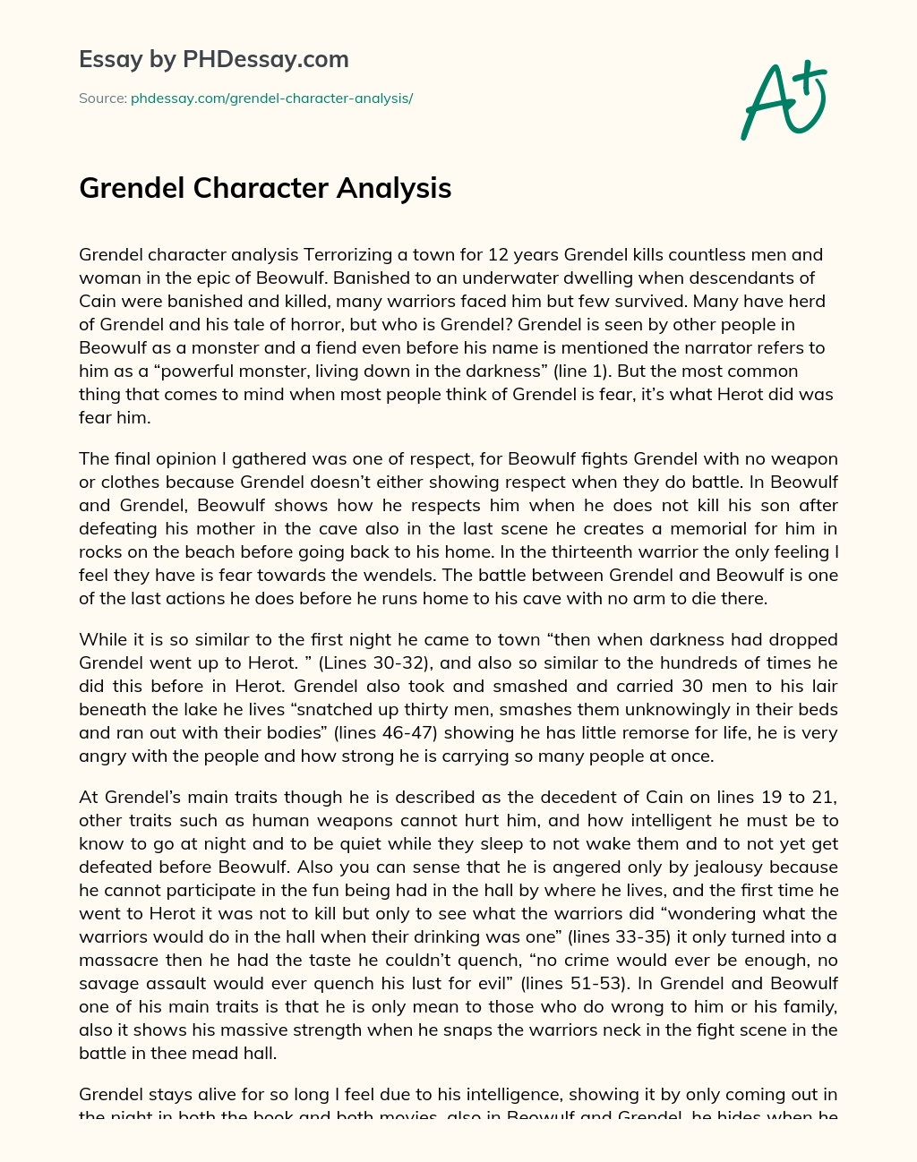 grendel book review essay