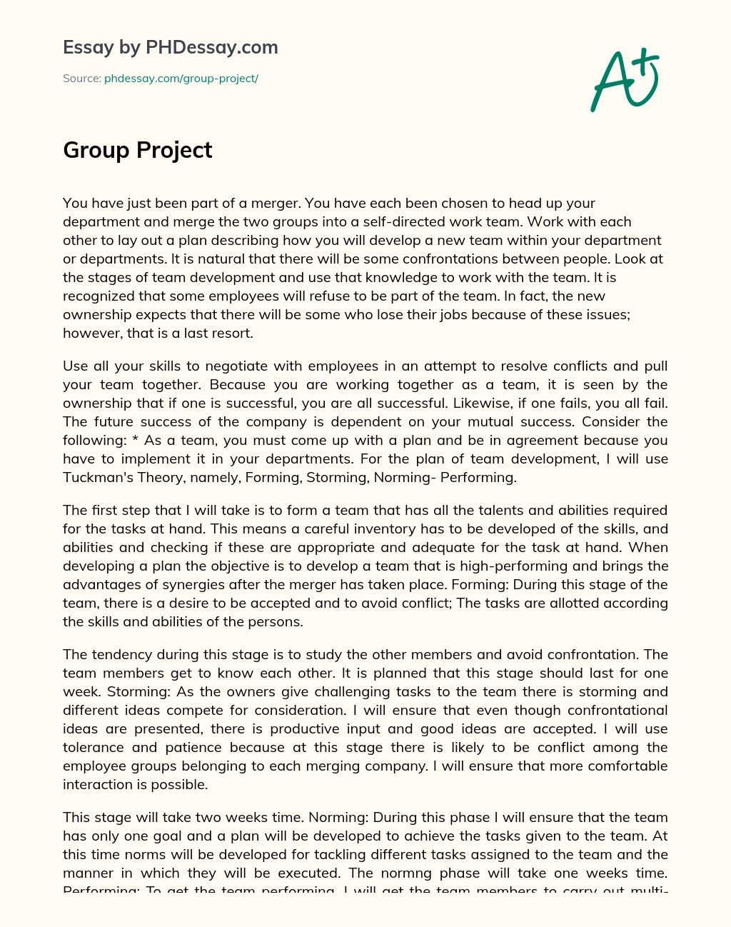 Group Project essay