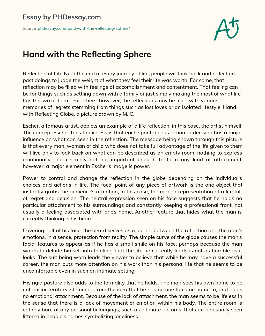 Hand with the Reflecting Sphere essay