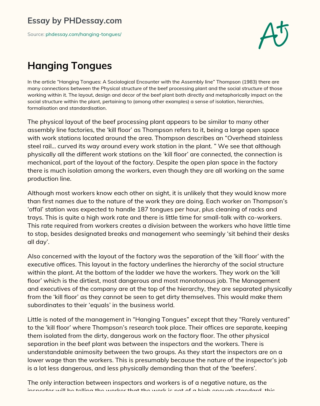 Hanging Tongues essay