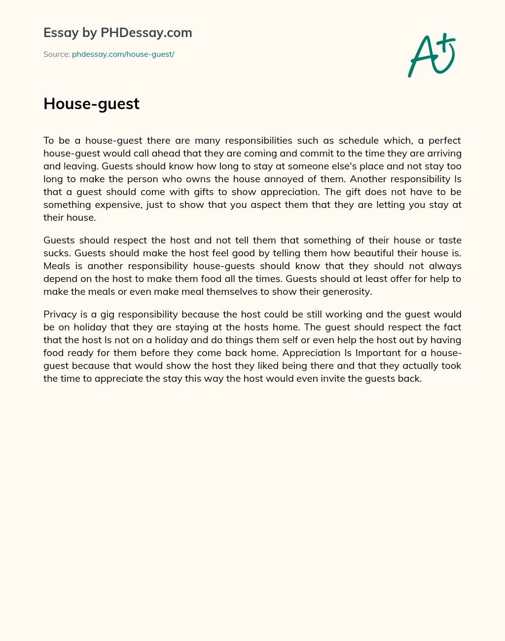 House-guest essay