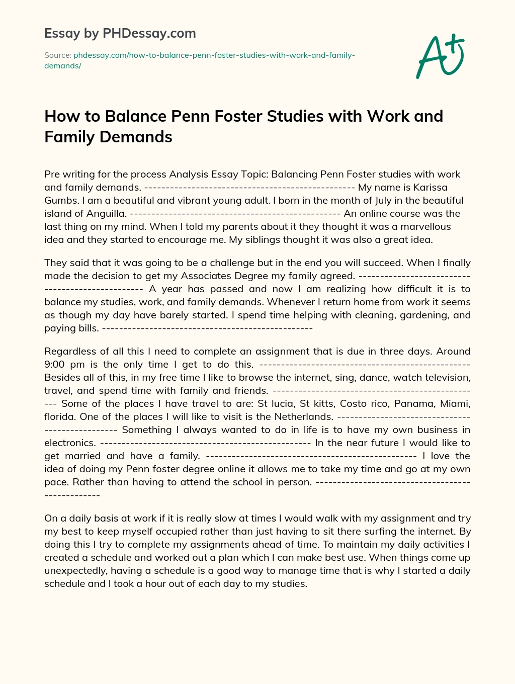 How to Balance Penn Foster Studies with Work and Family Demands