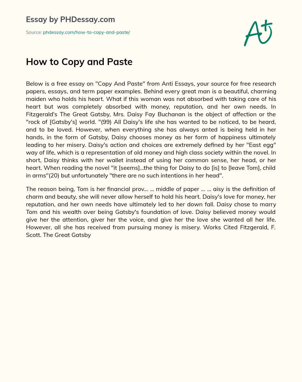 How to Copy and Paste essay