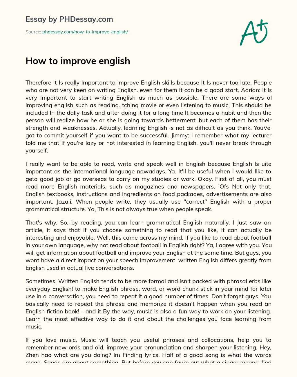 essay writing how to improve your english