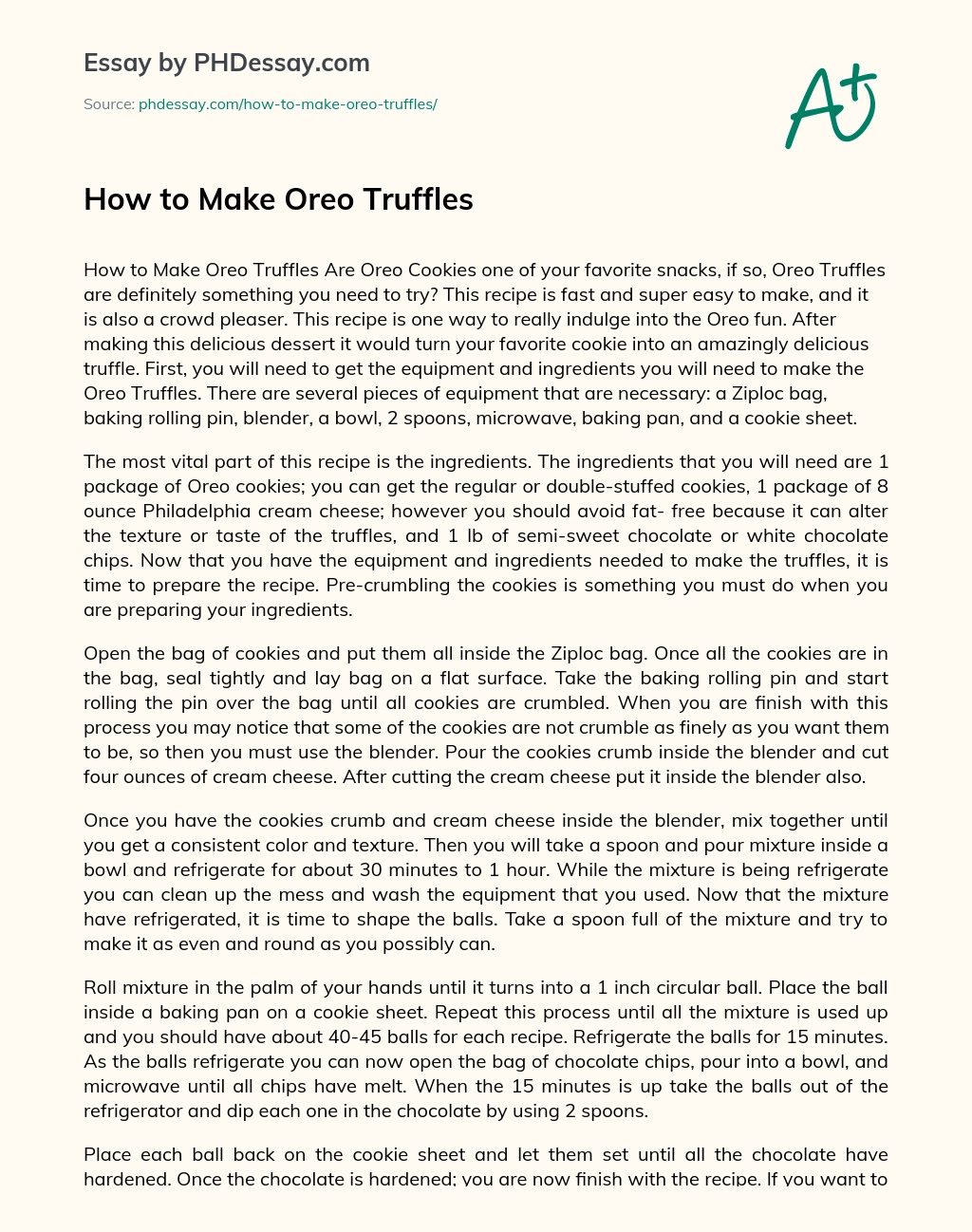 How to Make Oreo Truffles essay