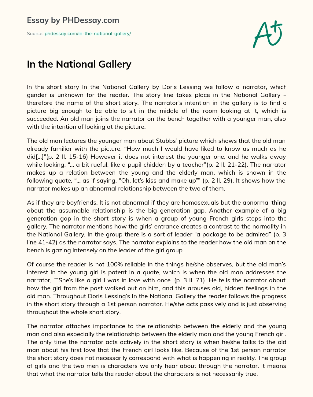 In the National Gallery essay