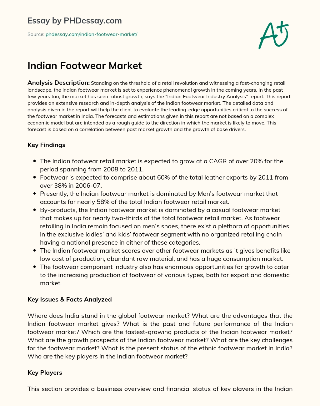 Indian Footwear Market essay