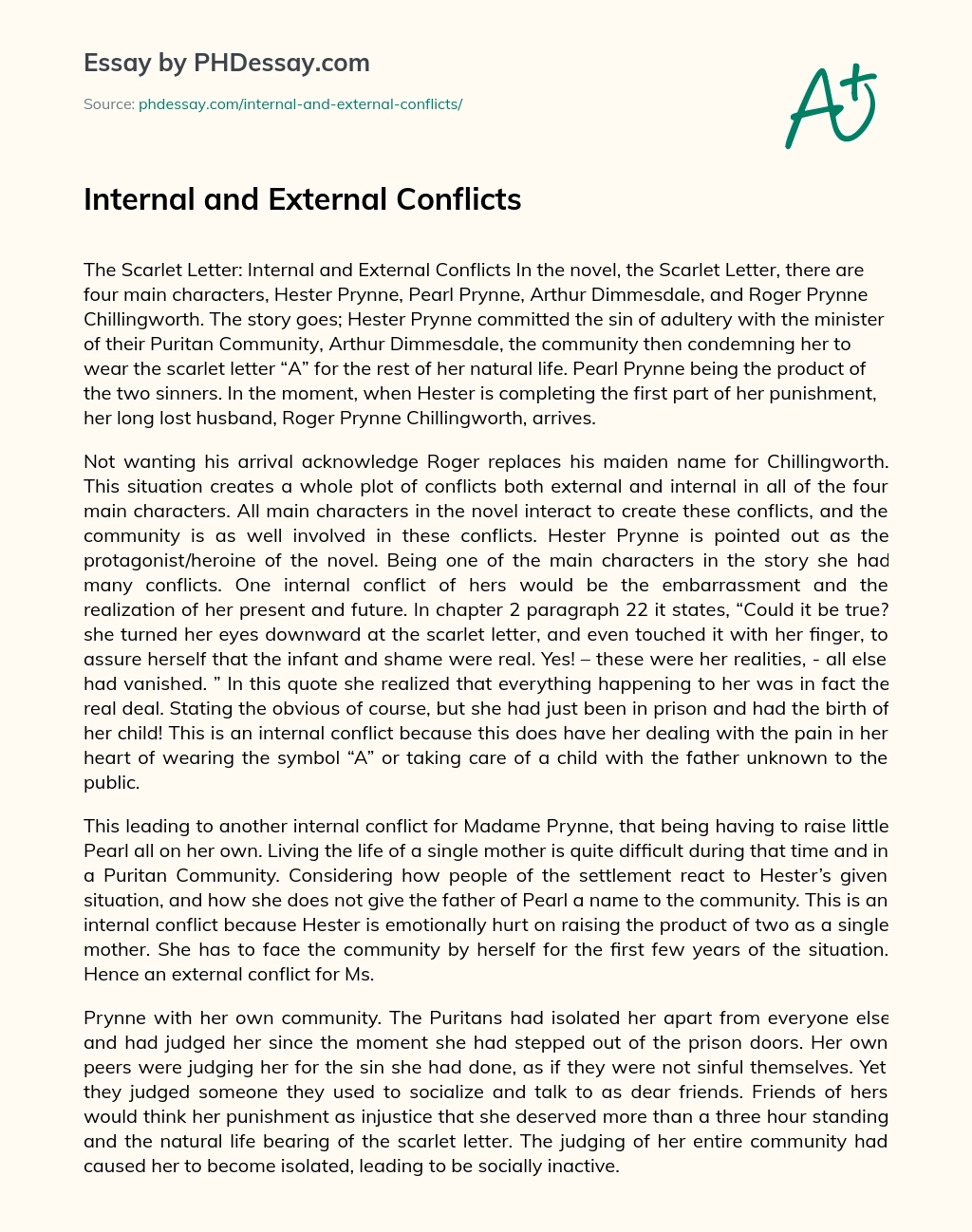 Internal and External Conflicts essay