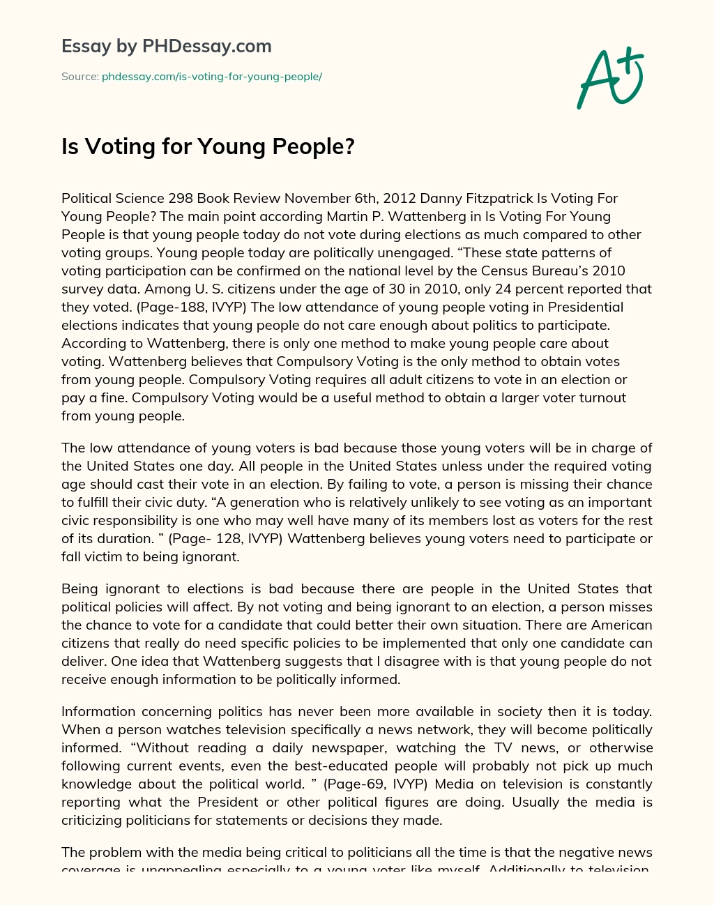 Is Voting for Young People? essay