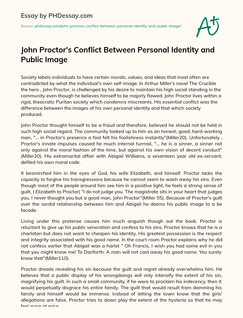 Реферат: Do You Consider John Proctor E Essay