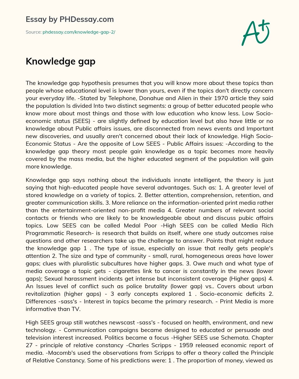 phd thesis knowledge gap