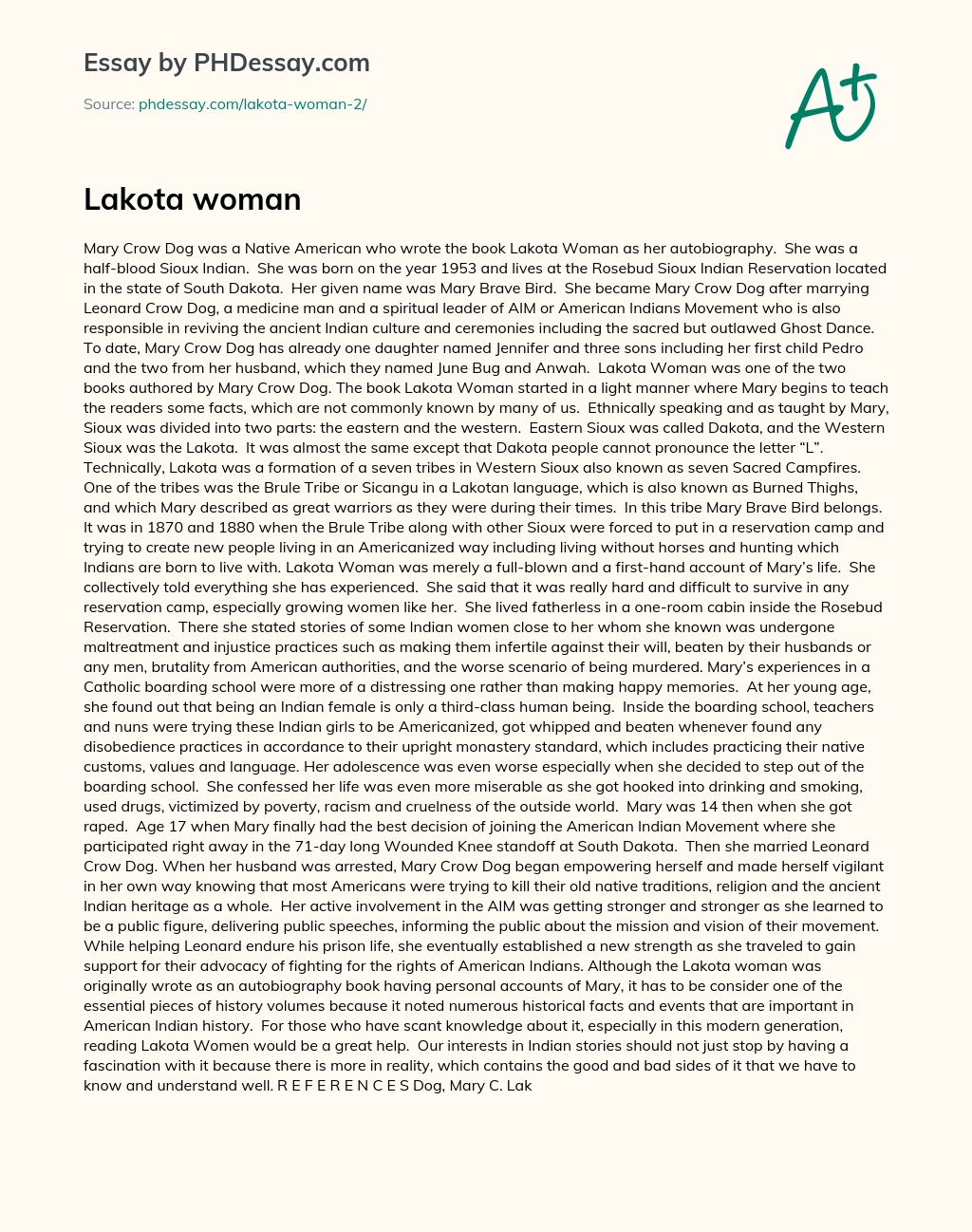 lakota woman book summary