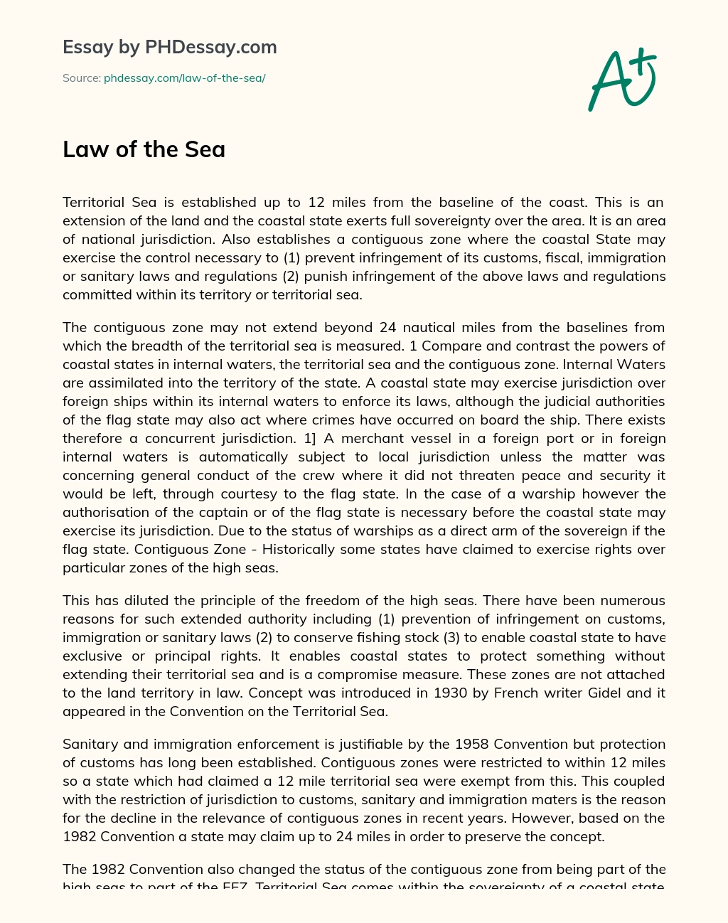 Law of the Sea essay