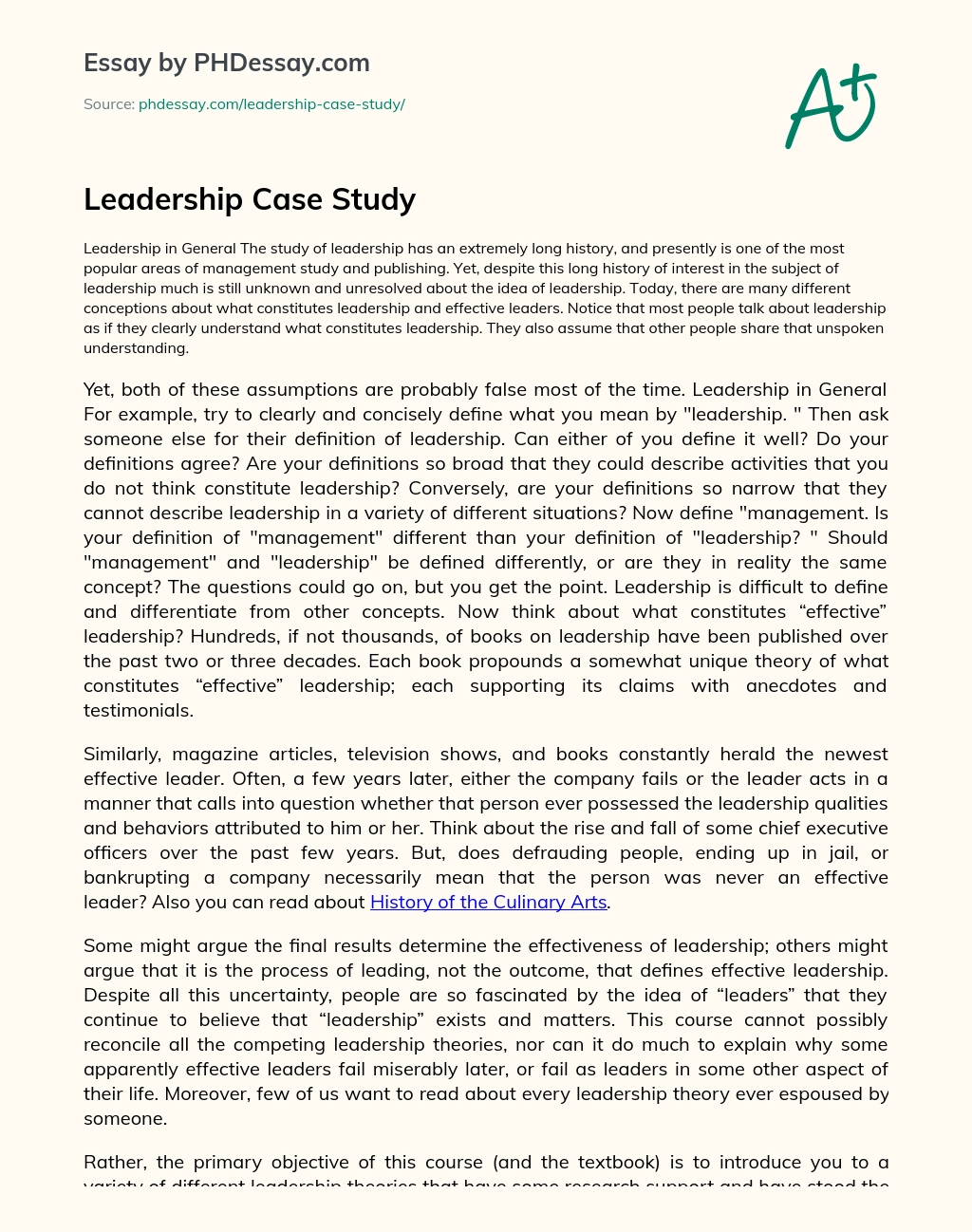 The Complexity of Defining Leadership and Management essay