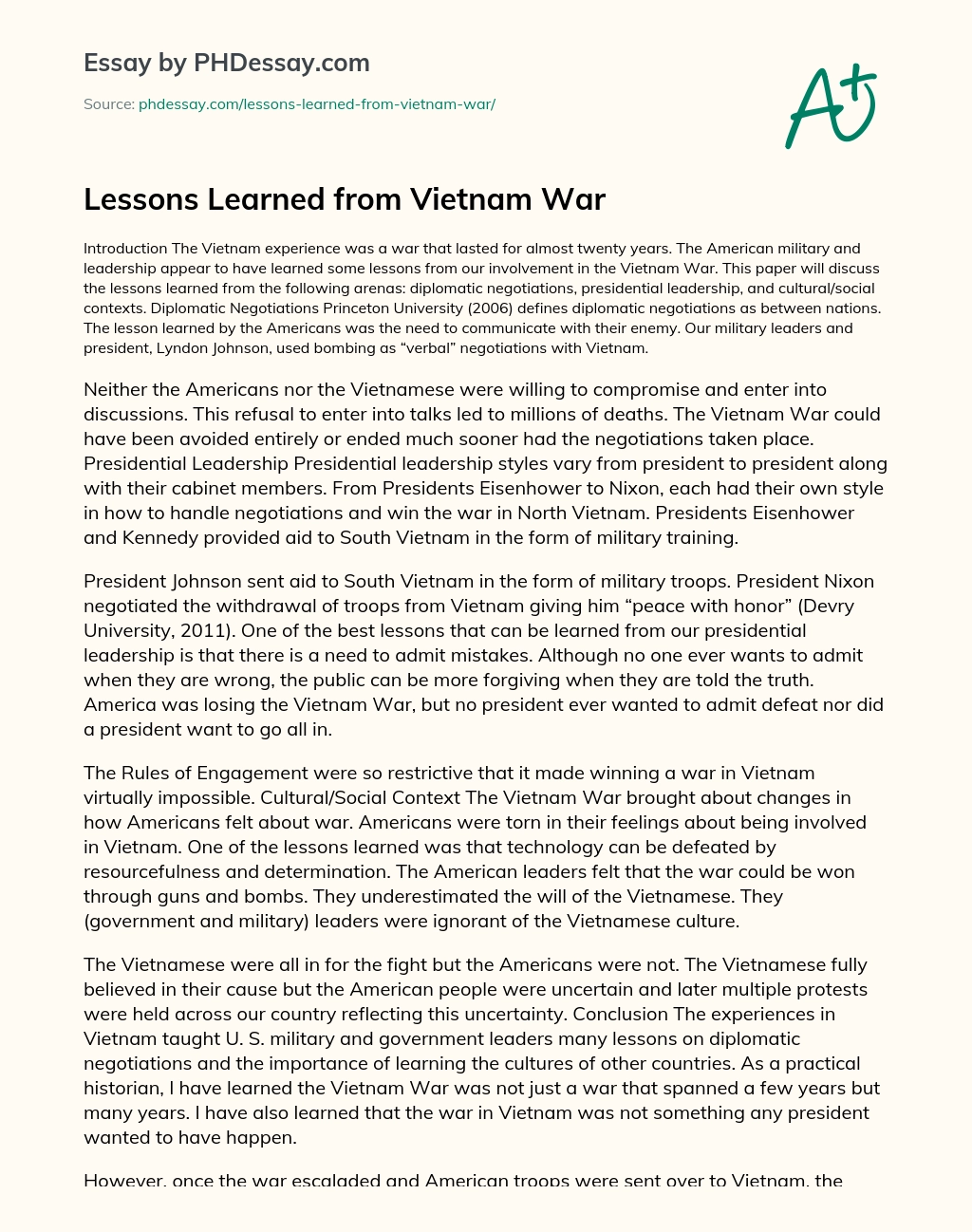 Реферат: Nixon And The Vietnam War Essay Research