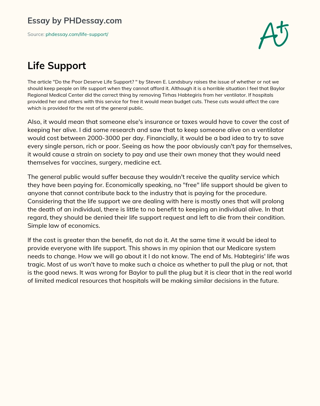 importance of basic life support essay