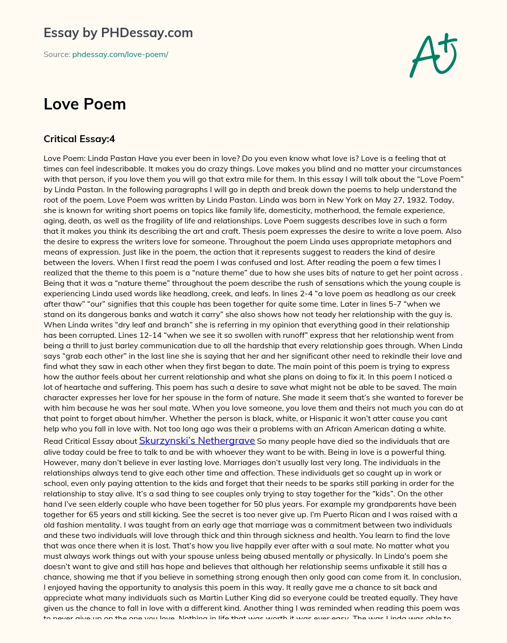 Love Poem Phdessay Com