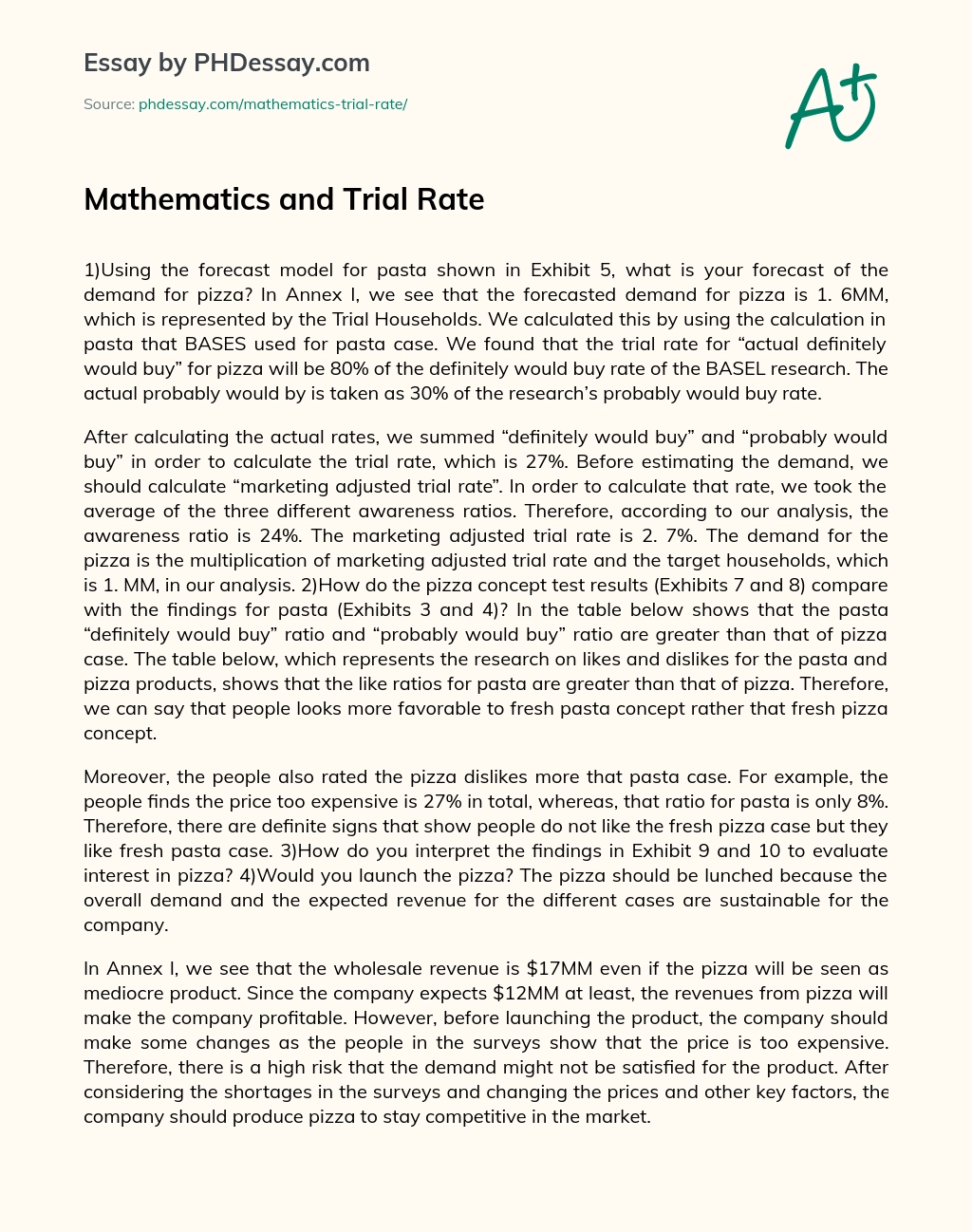 Mathematics and Trial Rate essay