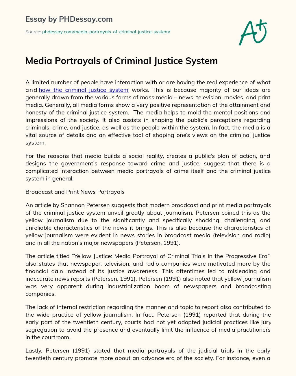 Реферат: Criminal Justice Essay Research Paper The criminal