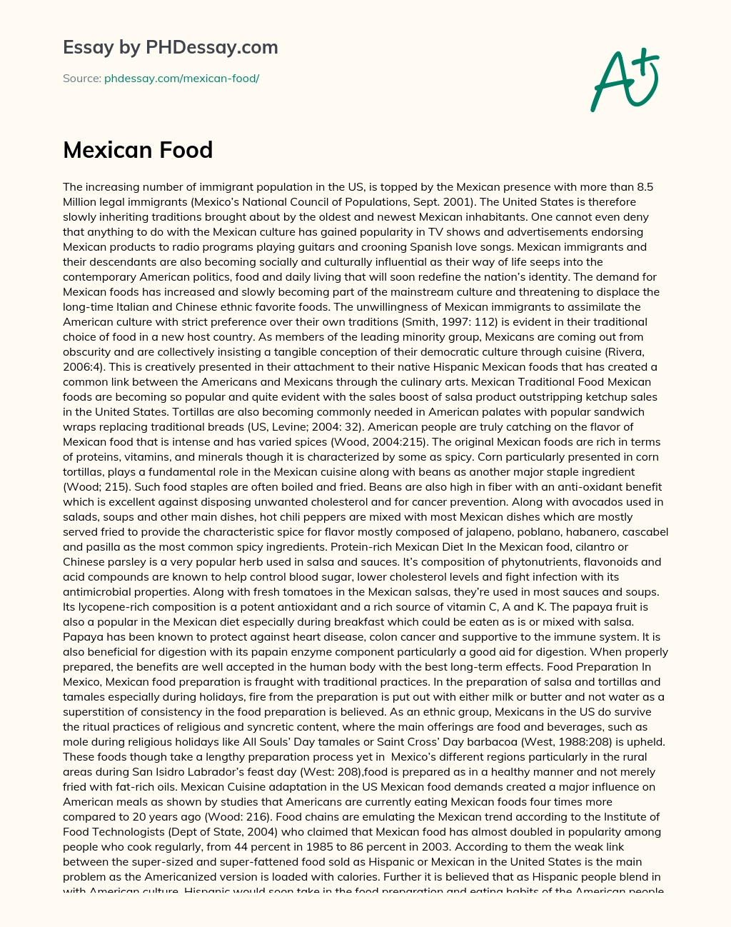 Mexican  Food essay