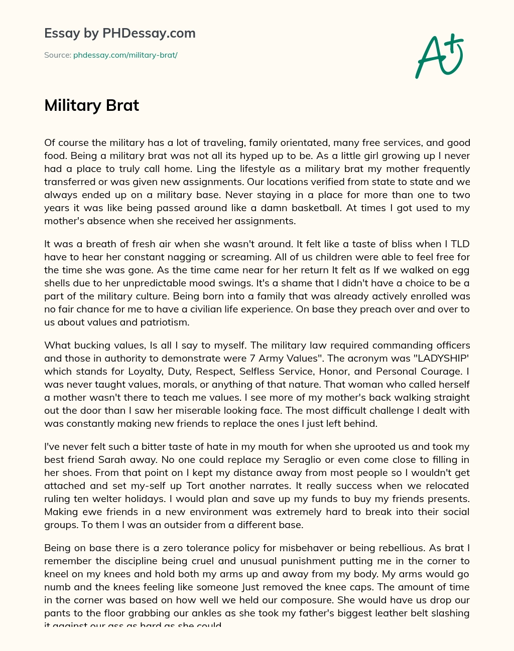 Military Brat essay