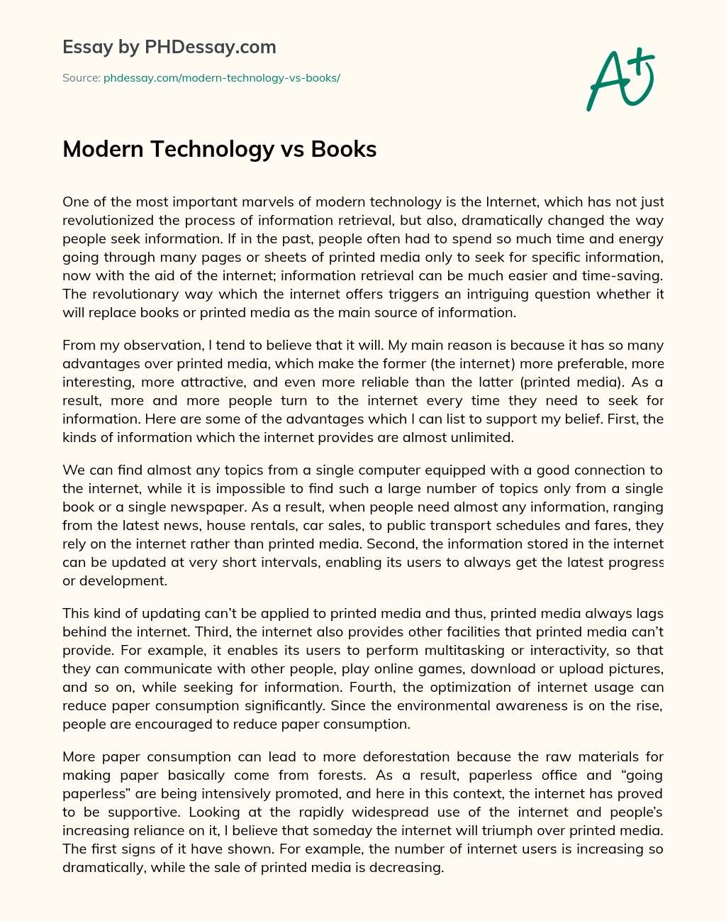 essay about technology in life pdf