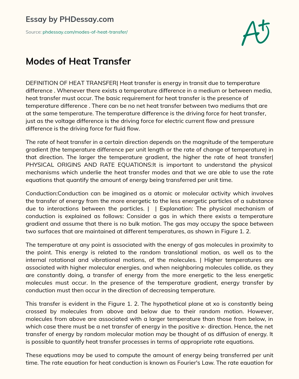 essay about transfer of heat