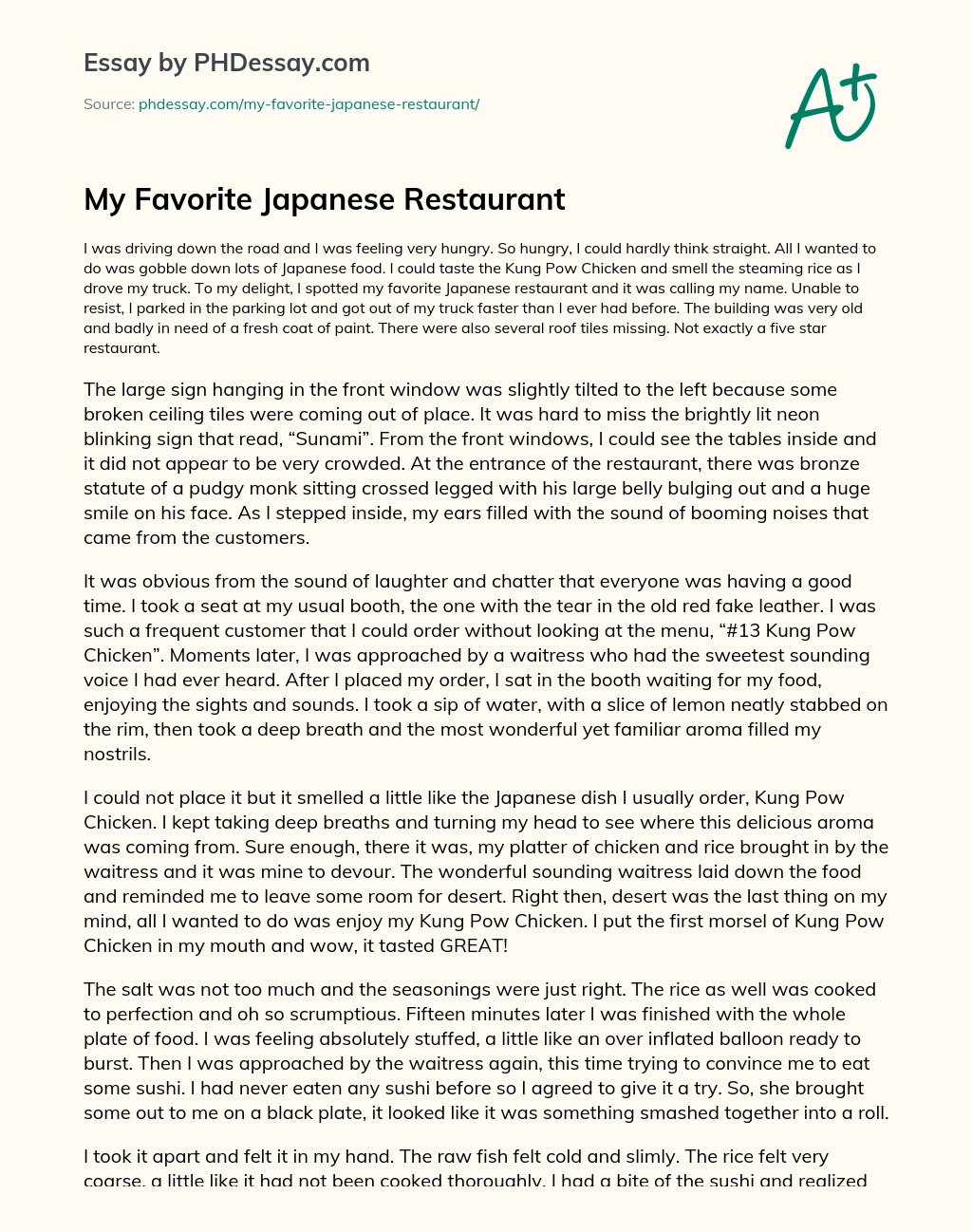 essay topic restaurant review