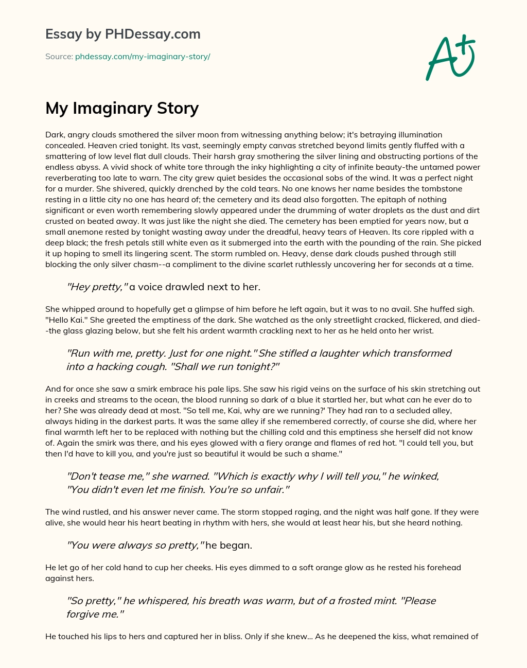 My Imaginary Story essay