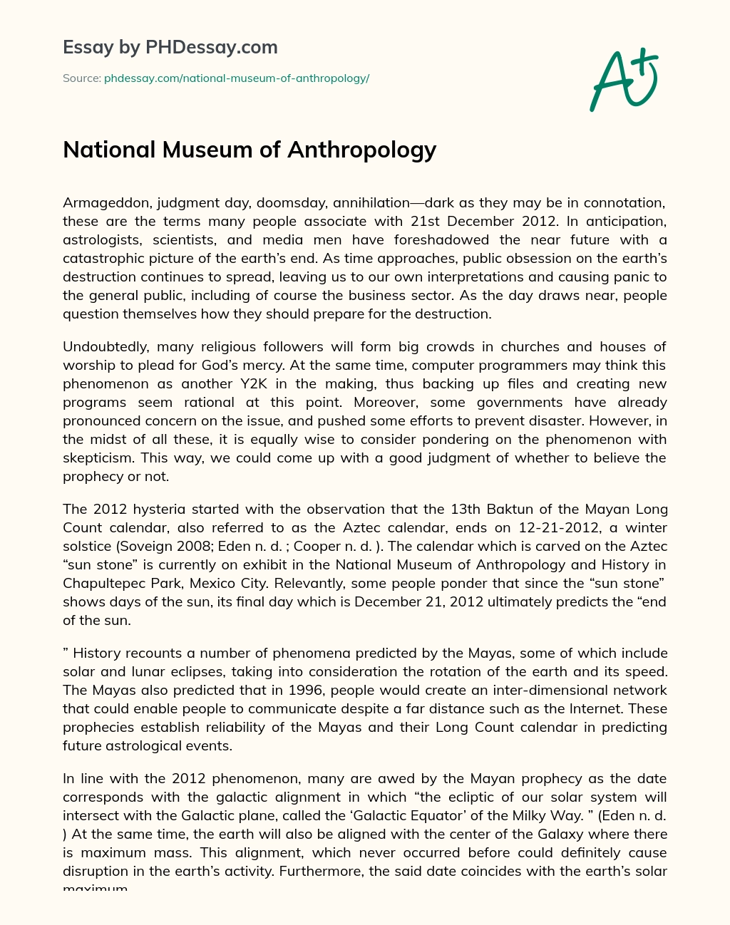 National Museum of Anthropology essay