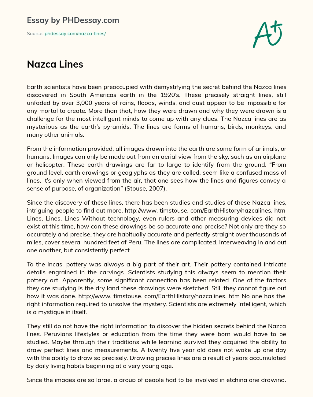 Nazca Lines essay