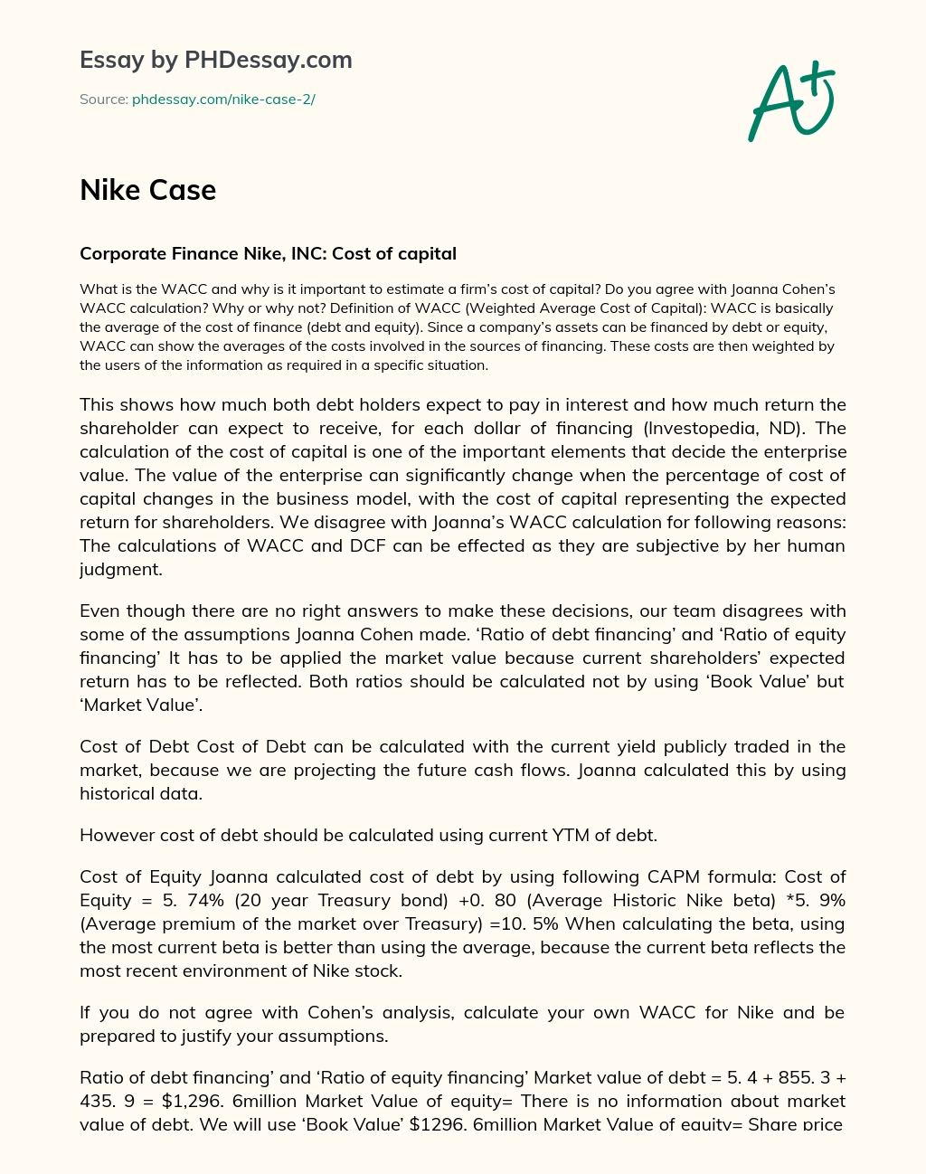 Nike Case essay