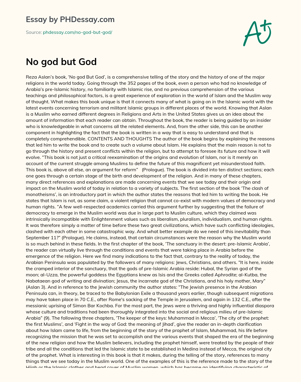 No God but God essay