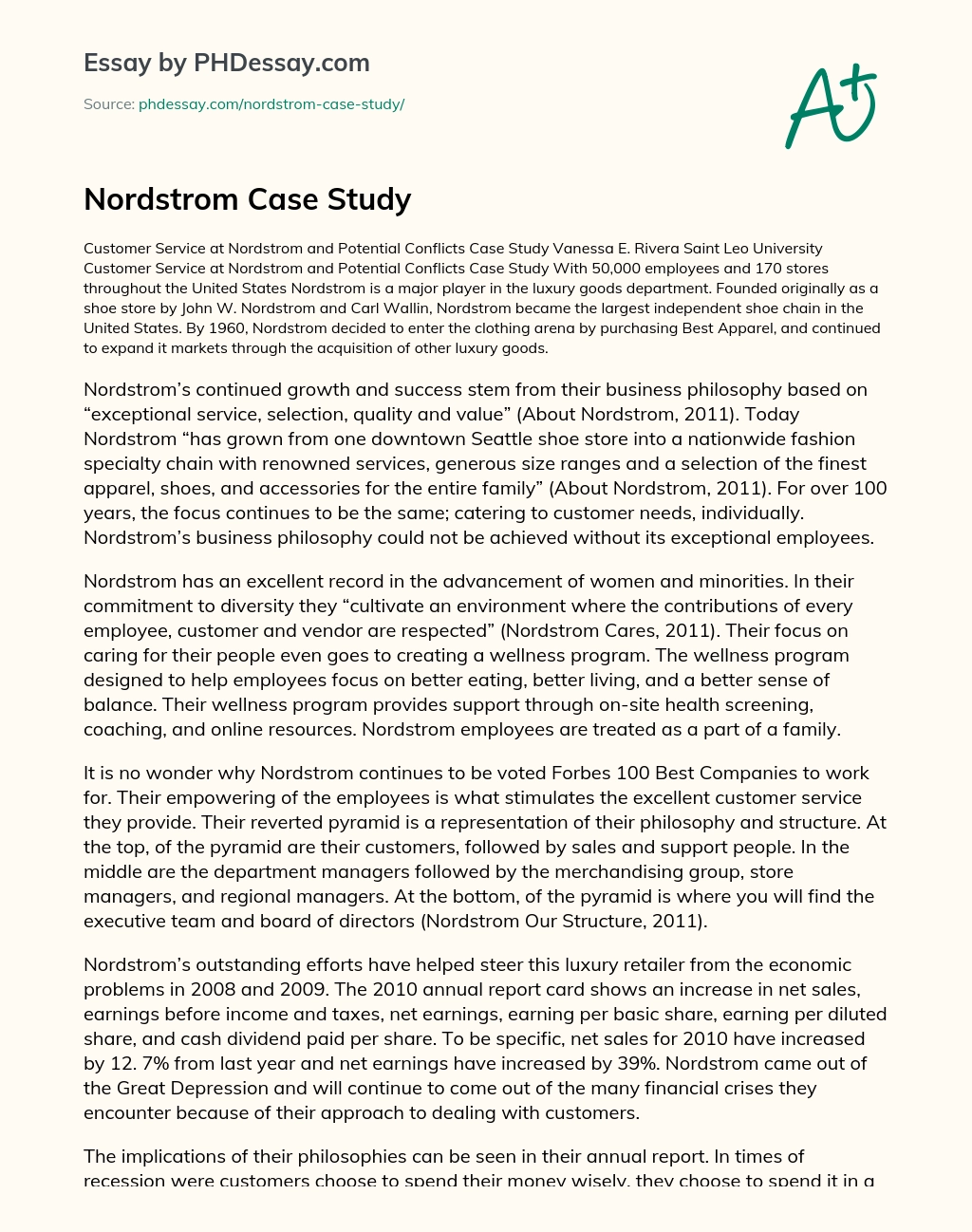 Nordstrom Case Study essay