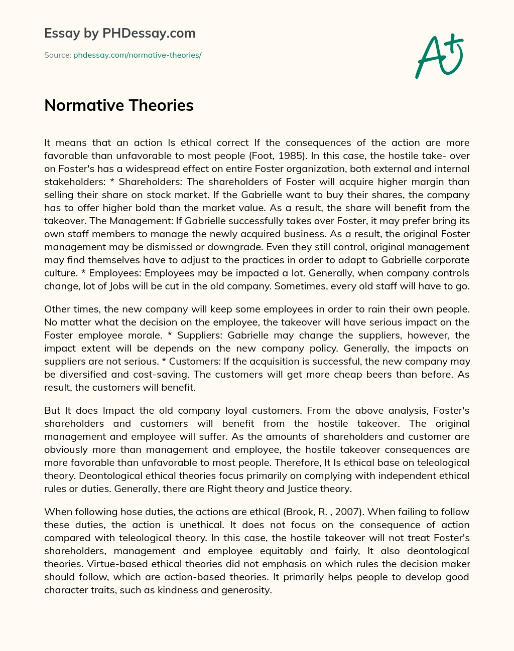 Normative Theories essay