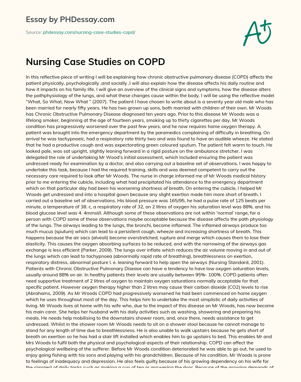 Nursing Case Studies on COPD essay