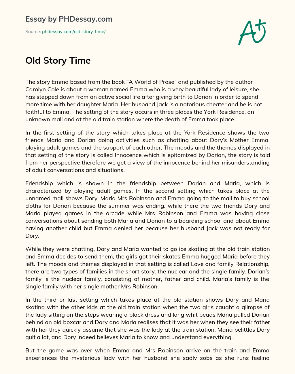 Old Story Time essay