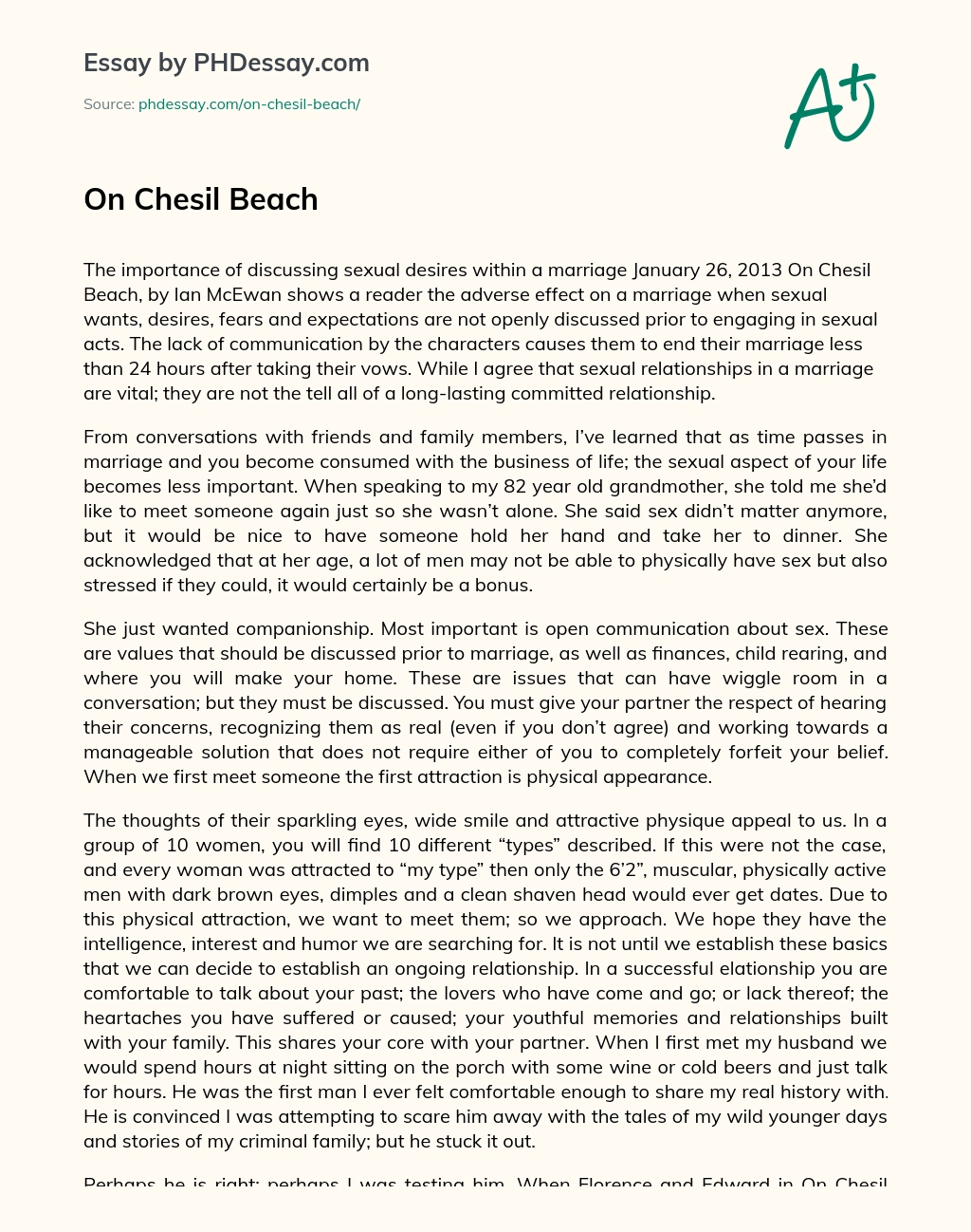 On Chesil Beach essay
