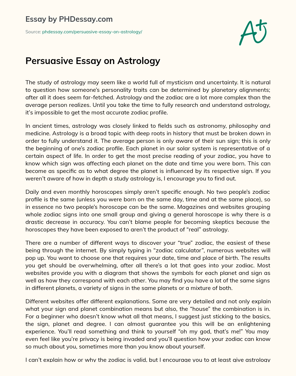 Persuasive Essay on Astrology essay