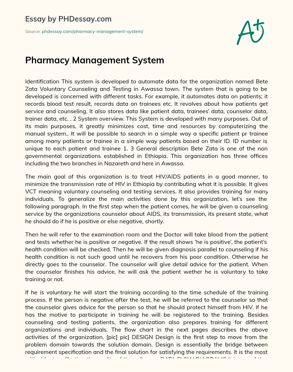 Pharmacy Management System essay