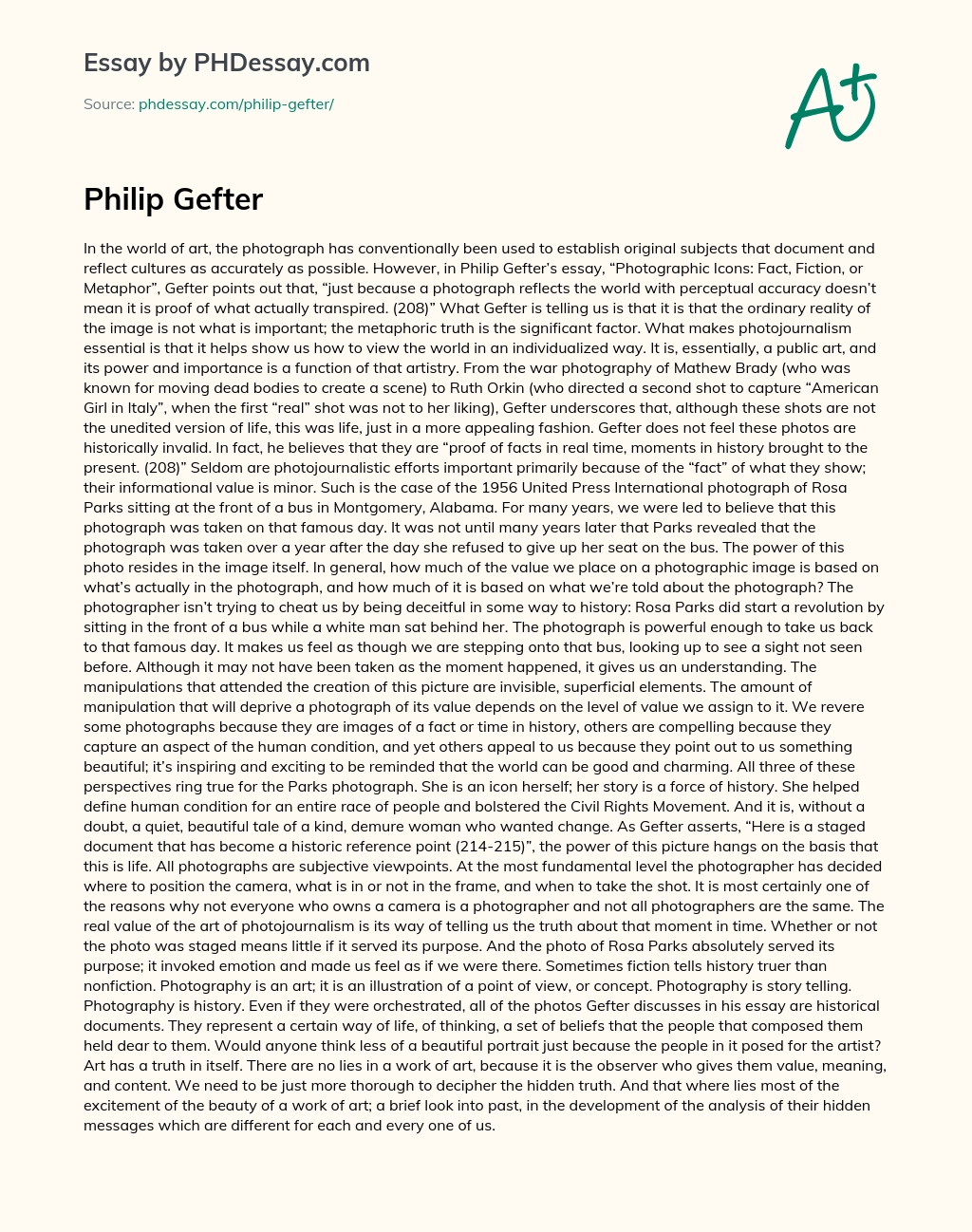 Philip Gefter essay