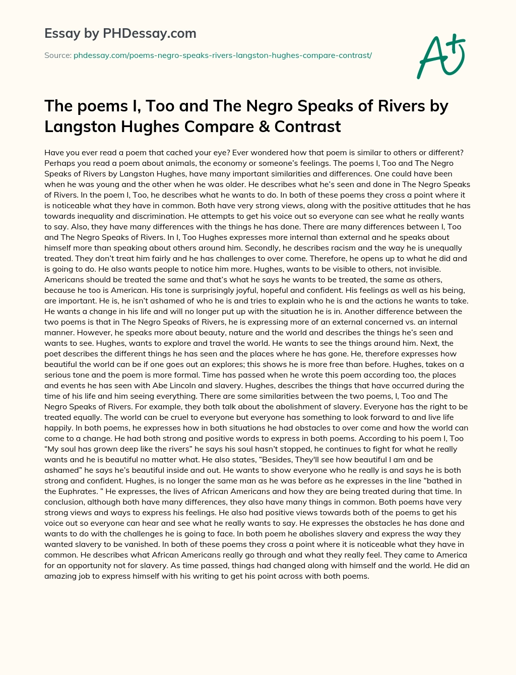 the negro speaks of rivers meaning