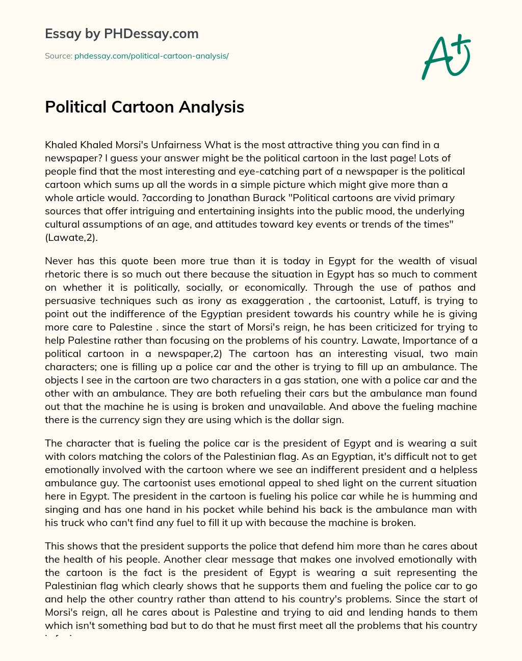 political cartoon analysis essay examples
